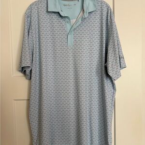 Walter Hagen Light Blue and Pink Patterned Polo Shirt